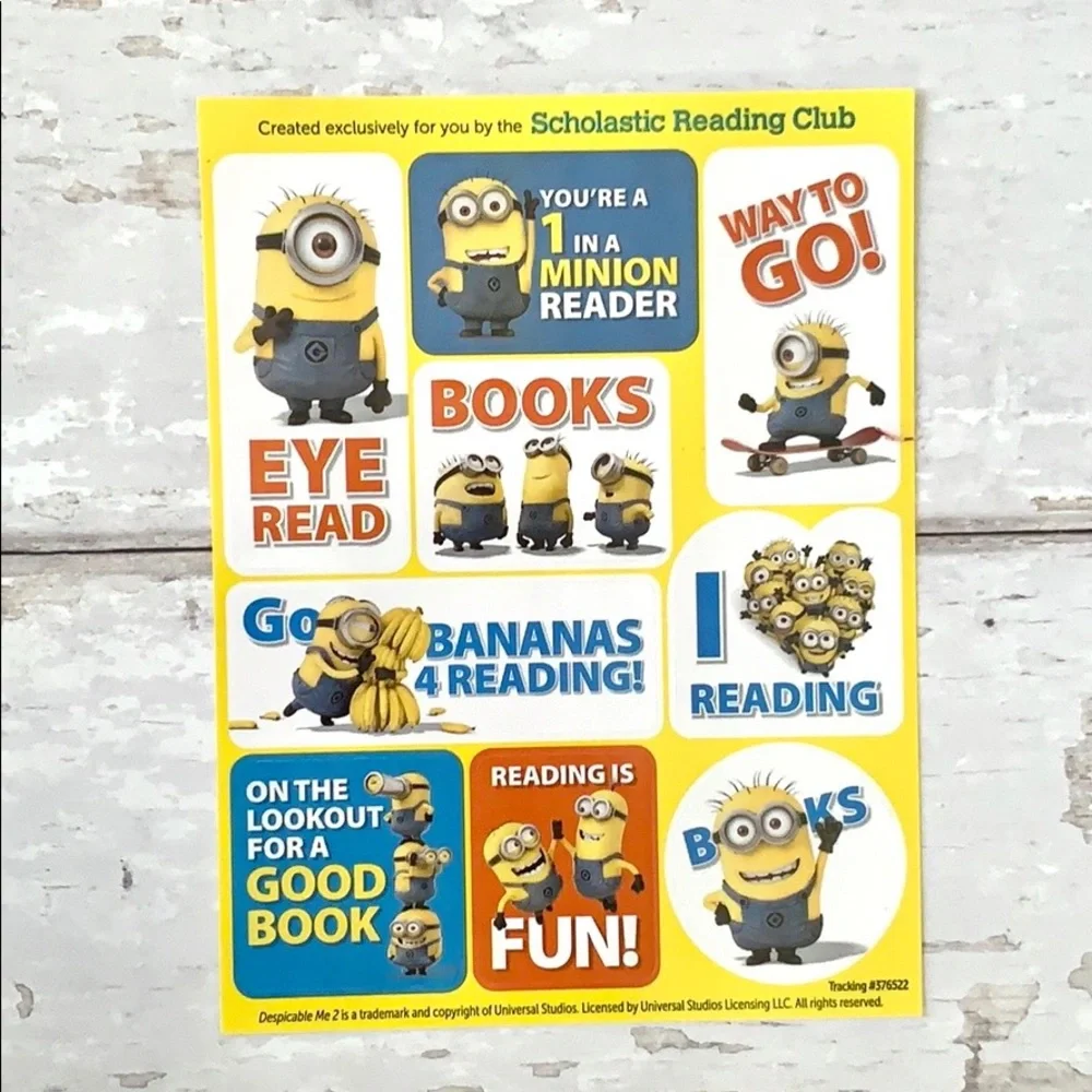 Disney Minions Pixar Despicable Me Stickers 7 Sheets Crafts Kids Collectables